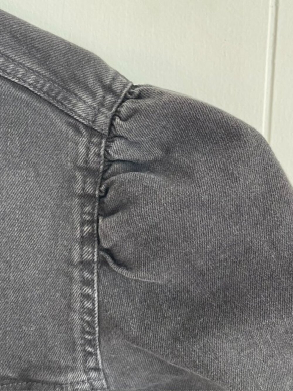 Gap Puff Sleeve Black Stretch Denim Jacket XXL - Picture 6 of 7